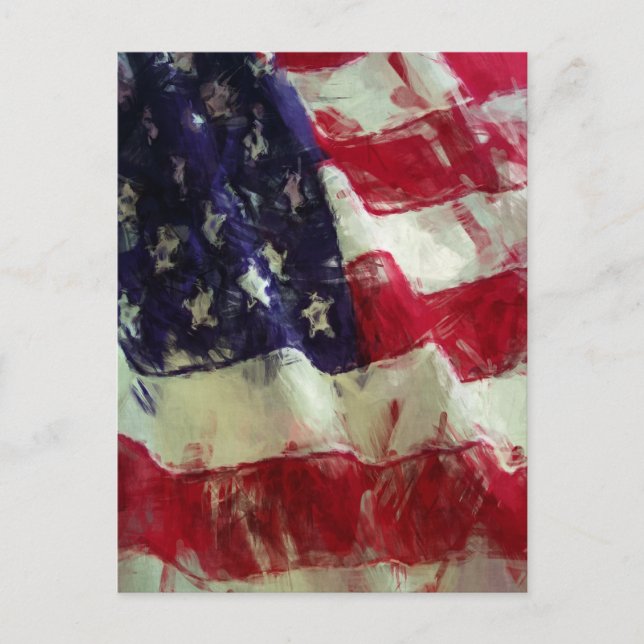 Sketchy Painting Style USA Flag Postcard (Front)