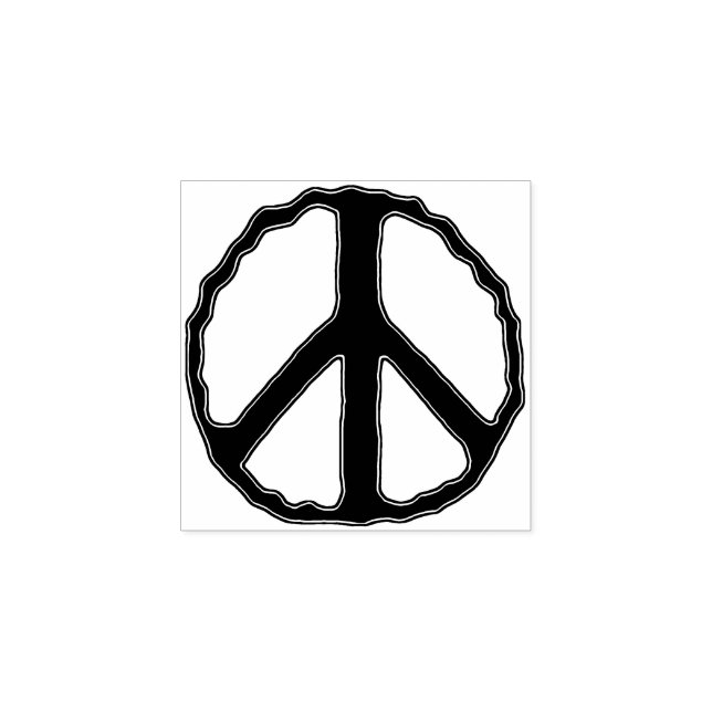 Sketchy Peace Sign Rubber Stamp (Imprint)