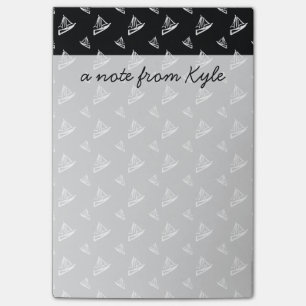 Sketchy Sailboat Pattern   Add Your Name Post-it Notes