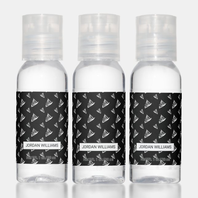 Sketchy Sailboat Pattern Hand Sanitizer (Set)