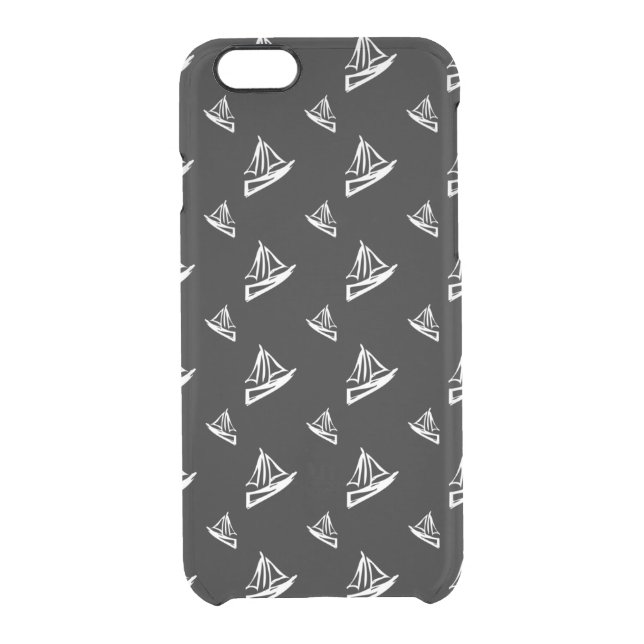 Sketchy Sailboat Pattern Uncommon iPhone Case (Back)