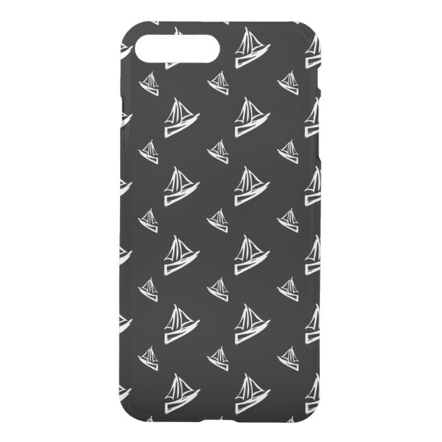 Sketchy Sailboat Pattern Uncommon iPhone Case (Back)