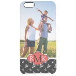Sketchy Sailboat Pattern| Your Photo &amp; Monogram Clear iPhone 6 Plus Case