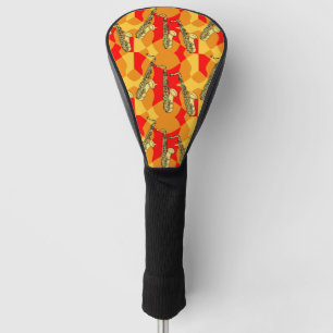 Sketchy Saxophone Gray Pattern Golf Head Cover