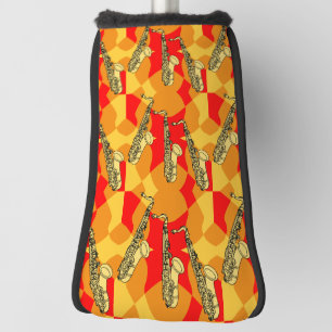 Sketchy Saxophone Gray Pattern Golf Head Cover