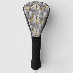 Sketchy Saxophone Gray Pattern Golf Head Cover