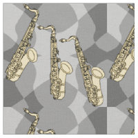 Sketchy Saxophone Pattern Fabric