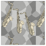 Sketchy Saxophone Pattern Fabric