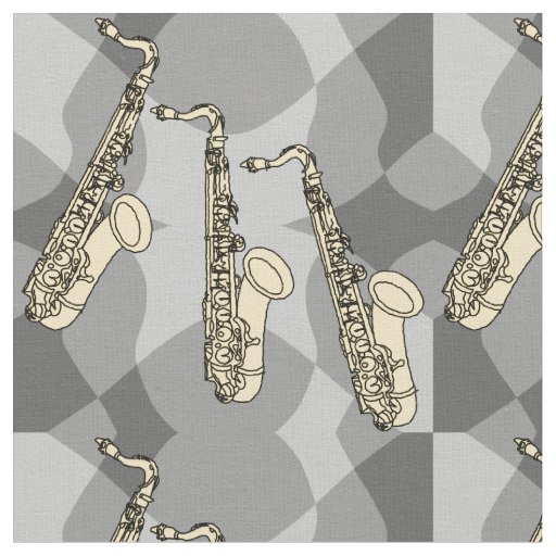 Sketchy Saxophone Pattern Fabric