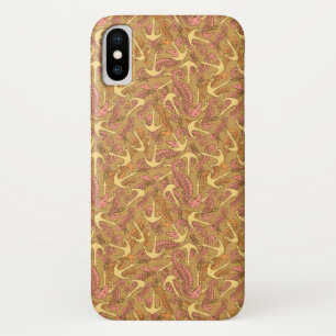 Sketchy Seahorse And Anchor Pattern iPhone X Case