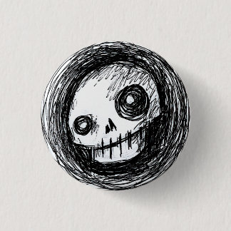 Sketchy Skull Pinback Button