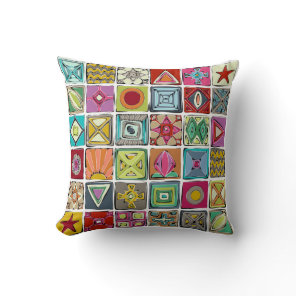 sketchy squares throw pillow