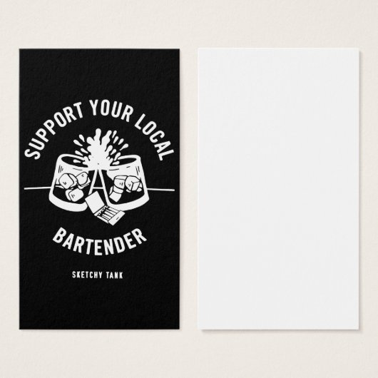 Sketchy Tank Support Your Local Bartender Black Ta (Front & Back)