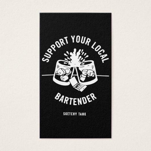 Sketchy Tank Support Your Local Bartender Black Ta (Front)