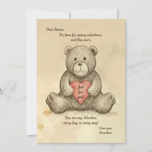 Sketchy Teddy Bear Card (Front)