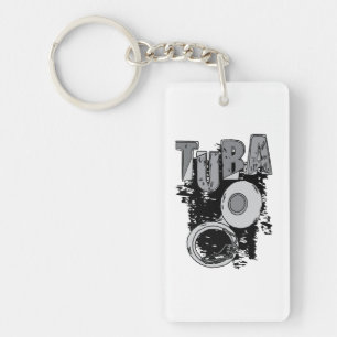 Sketchy Tuba and Text Keychain