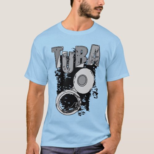 Sketchy Tuba and Text T_Shirt