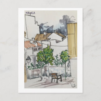 Skethchbook pages. Málaga. Markers Postcard