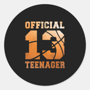 Sketll 13th Birthday Official Teenager Boy 13 Year Classic Round Sticker