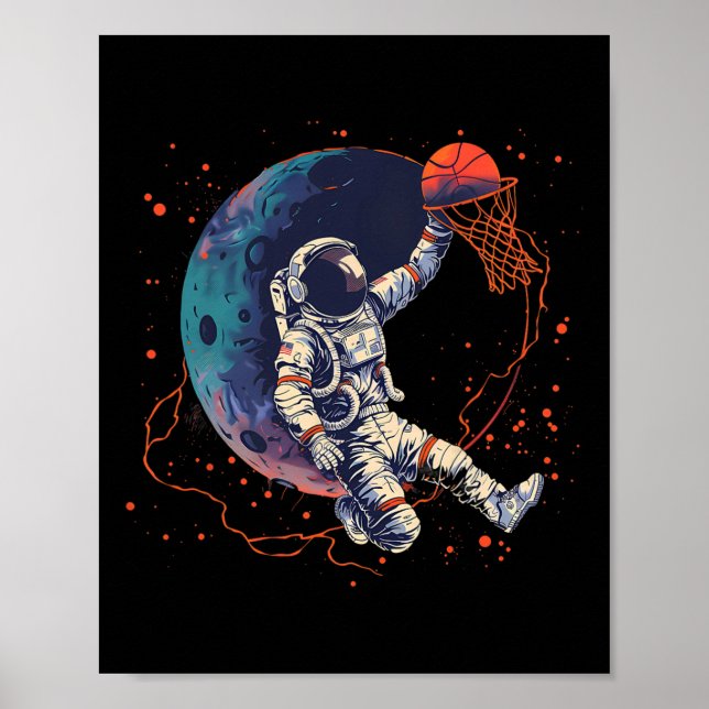 Sketll Astronaut Sketll Player Artwork Drawing  Poster (Front)