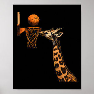 Sketll Giraffe Slam Dunk Sketll Lover Animal Art  Poster