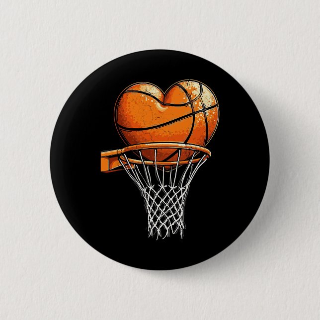 Sketll Heart Valentines Day Sports Boys Youth  Button (Front)
