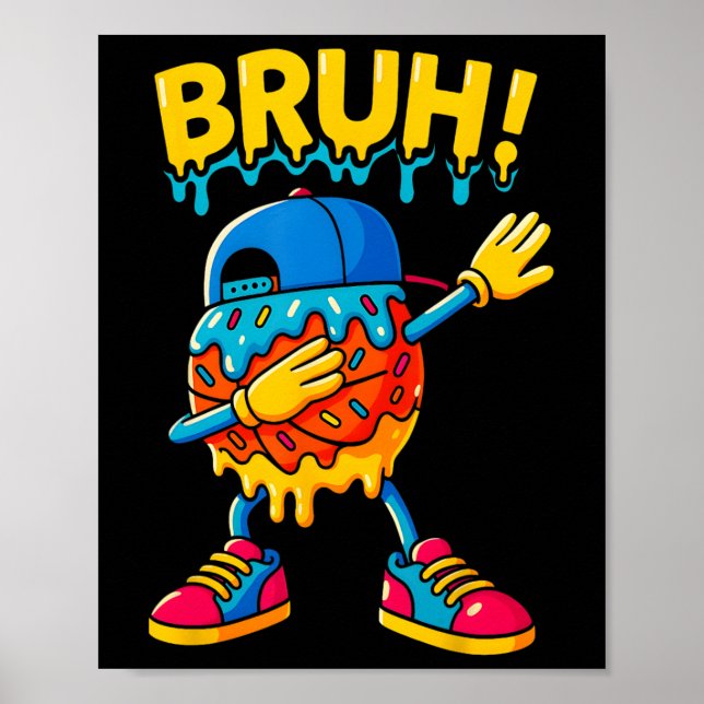 Sketll Ice Cream Drip Boys Girls Cute Dabbing Game Poster (Front)