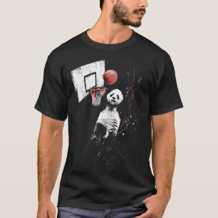 Sketll Panda Bear Slam Dunk Artwork Sketll Player  T-Shirt
