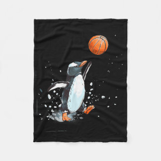 Sketll Penguin Splash Nature Artwork Sketll Hoop  Fleece Blanket