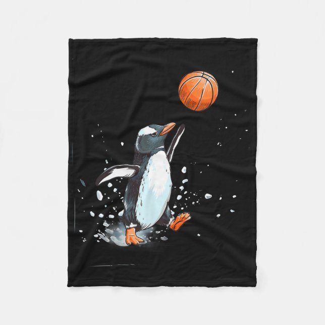 Sketll Penguin Splash Nature Artwork Sketll Hoop  Fleece Blanket (Front)