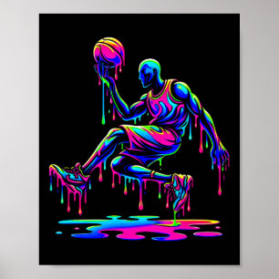 Sketll Player Jump Ice Cream Drippy Melting Liquid Poster