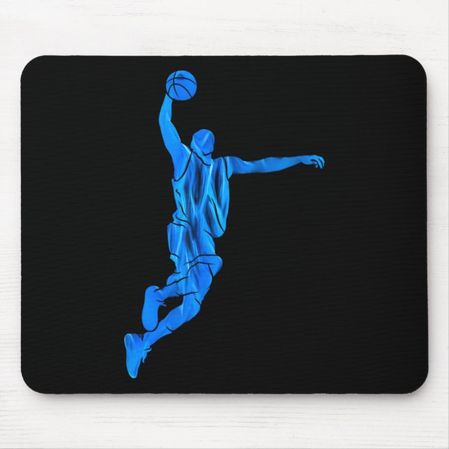 Sketll Player Slam Dunk Blue Flames Abstract Art S Mouse Pad (Front)