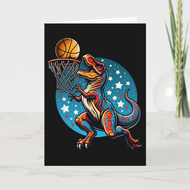 Sketll Player T-rex Dinosaur  Card (Front)