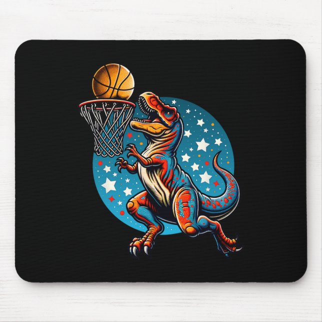Sketll Player T-rex Dinosaur  Mouse Pad (Front)