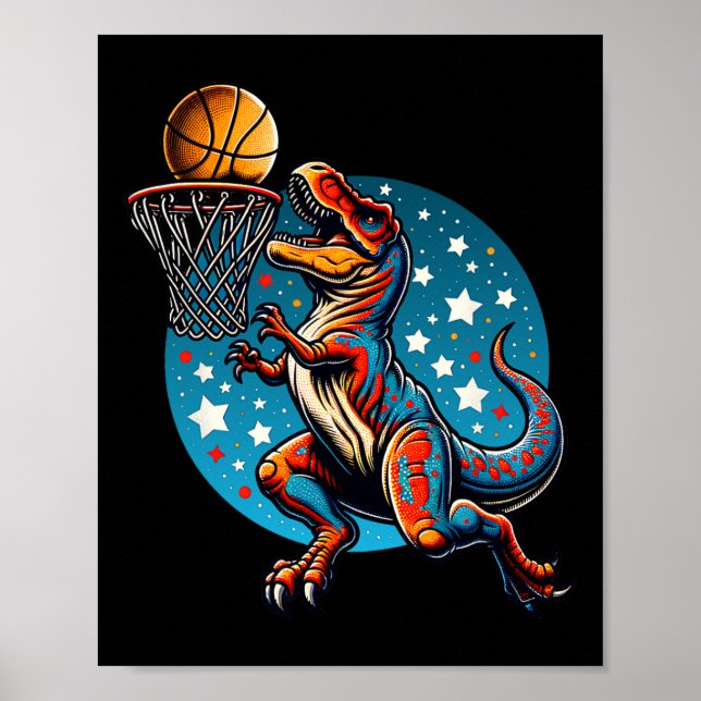 Sketll Player T-rex Dinosaur  Poster (Front)