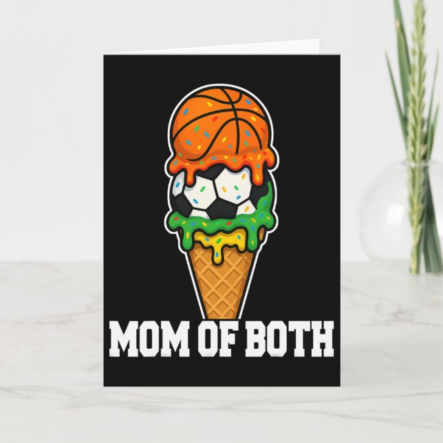 Sketll Soccer Mom Ice Cream Drip Summer Game Day  Card (Front)