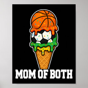 Sketll Soccer Mom Ice Cream Drip Summer Game Day Poster