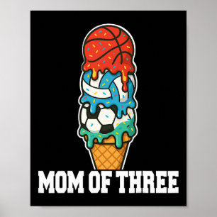 Sketll Soccer Volleyll Mom Ice Cream Summer Game D Poster