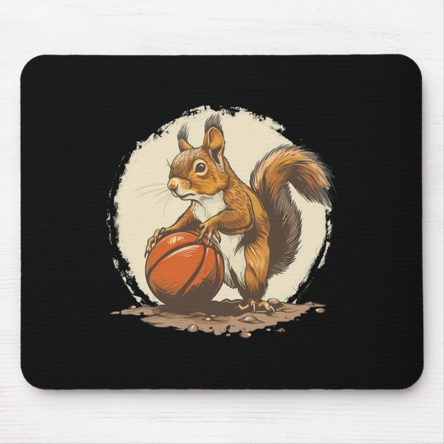 Sketll Squirrel Artwork Sketll Lover Bll Drawing  Mouse Pad (Front)