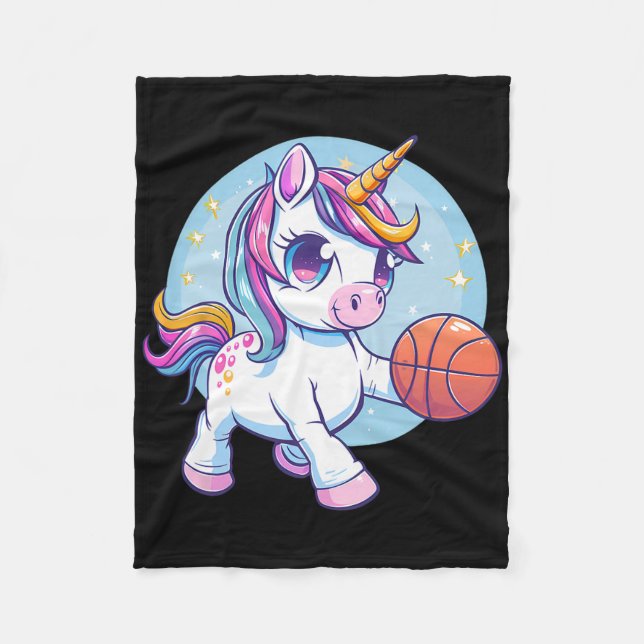 Sketll Unicorn Artwork Sketll Lover Bll Player  Fleece Blanket (Front)
