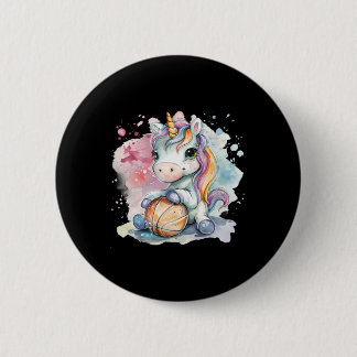 Sketll Unicorn Bll Player Watercolor Sketll Lover  Button