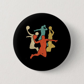 Sketll Vintage Silhouette 60s 70s Retro Gift Team Button