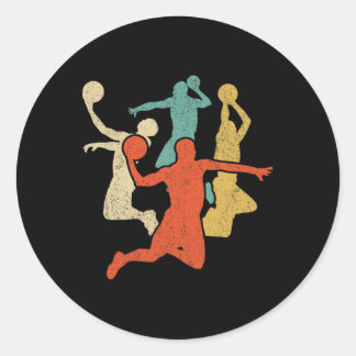 Sketll Vintage Silhouette 60s 70s Retro Gift Team Classic Round Sticker