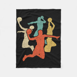 Sketll Vintage Silhouette 60s 70s Retro Gift Team Fleece Blanket