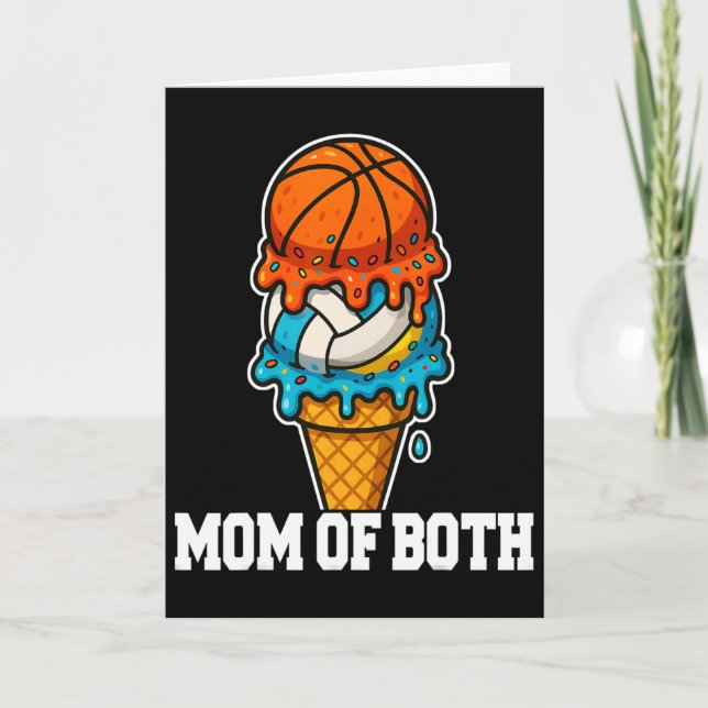 Sketll Volleyll Mom Ice Cream Drip Summer Game Day Card (Front)