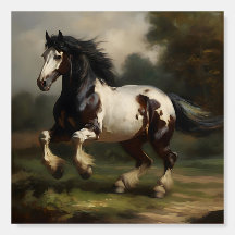 Skewbald Irish Cob Horse (Renaissance Painting)