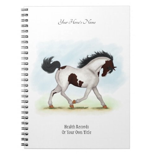 Skewbald Pinto Personalized Horse Owners Journal
