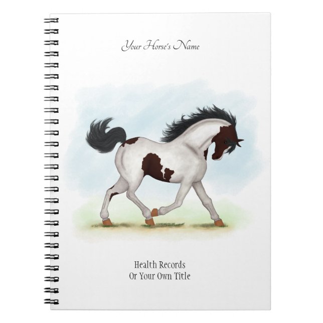Skewbald Pinto Personalized Horse Owner's Journal (Front)