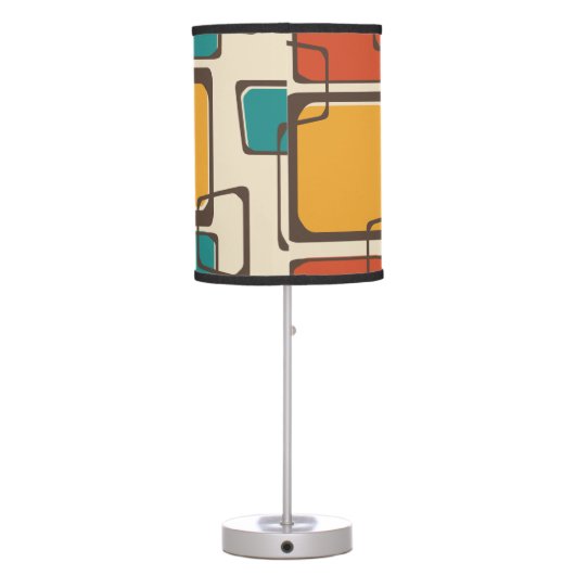 Skewed Squares Midcentury Pattern Table Lamp (Back)
