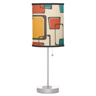 Skewed Squares Midcentury Pattern Table Lamp